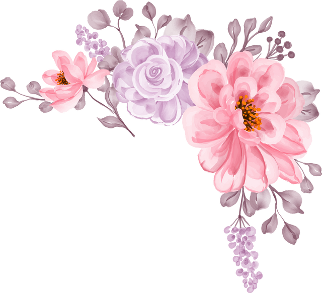 flower arrangement of flower peach and lilac